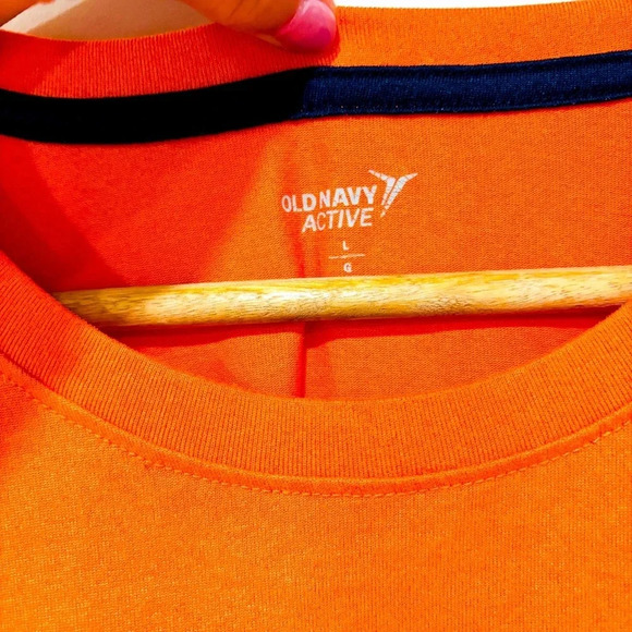 ๐5/40$๐ OLD NAVY Orange Graphic Sports T-Shirt | NY Print Activewear - Picture 7 of 8